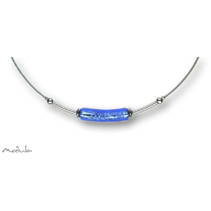 Collier -5110- dunkelblau (Glaszylinder gebogen), L: 40 cm