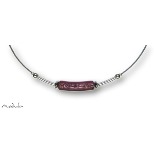 Collier -5110- viola (Glaszylinder gebogen), L: 40 cm