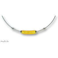 Collier -5110- gelb (Glaszylinder gebogen), L: 42 cm