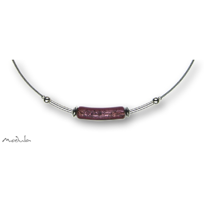 Collier -5110- viola (Glaszylinder gebogen), L: 45 cm