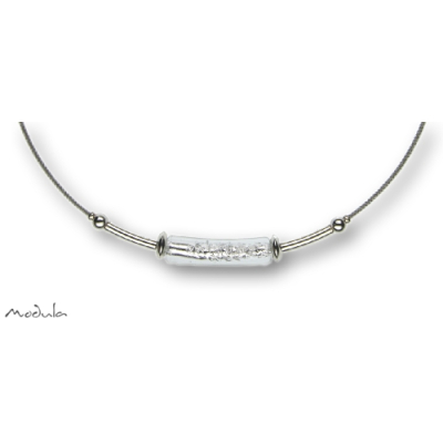 Collier -5110- kristall (Glaszylinder gebogen), L: 50 cm