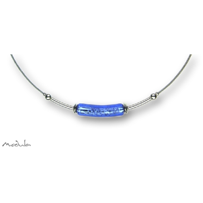 Collier -5110- dunkelblau (Glaszylinder gebogen), L: 50 cm