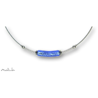 Collier -5110- dunkelblau (Glaszylinder gebogen), L: 50 cm