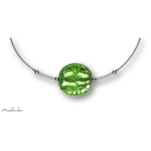 Collier -5109- grün (Glasperle flach groß), L:...