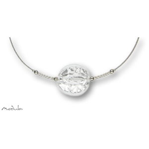 Collier -5109- kristall (Glasperle flach groß), L:...