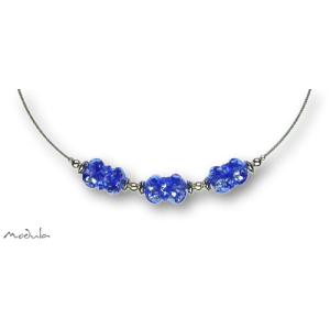 Collier -5108- dunkelblau (3 Glaswickel), L: 40 cm