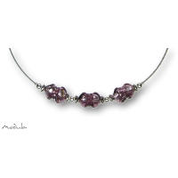 Collier -5108- viola (3 Glaswickel), L: 40 cm