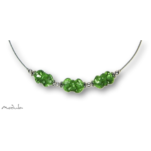 Collier -5108- grün (3 Glaswickel), L: 45 cm