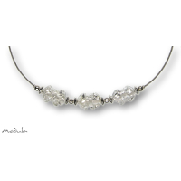 Collier -5108- kristall (3 Glaswickel), L: 50 cm