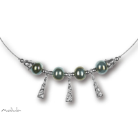Collier -5102- türkis (4 Keramikperlen), L: 45 cm