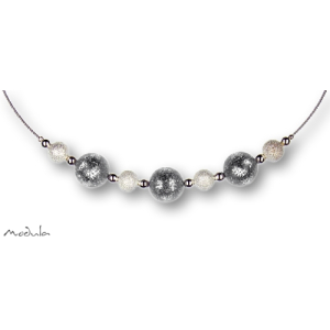 Collier -5112- silber (3 Polarisperlen flitter, Star...