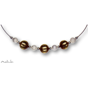 Collier -5112- gold (3 Polarisperlen flitter, Star Dust),...