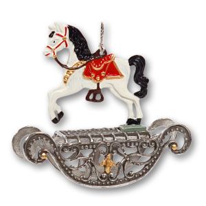 3D Pewter Ornament Rocking Horse