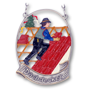 Pewter Picture Roofers „Dachdecker“ oval