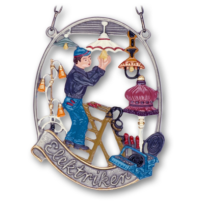 Pewter Picture Electrician „Elektriker“ oval