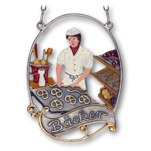 Pewter Picture Baker „Bäcker“ oval