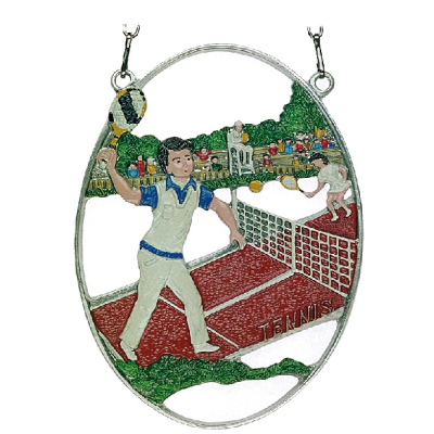 Pewter Picture Tennis oval