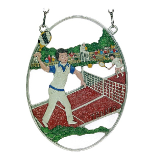 Pewter Picture Tennis oval