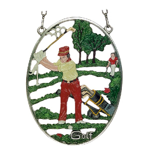 Pewter Picture Golf oval
