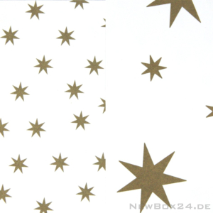 Karton Dekor 41 Sterne gold/weiß