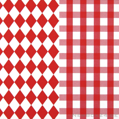 Karton Dekor 58 Rauten/Karo weiß/rot