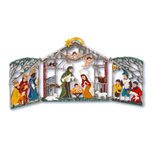 Foldable Pewter Picture Nativity