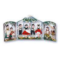 Foldable Pewter Picture Bavarian Folk Dance "Bandltanz"