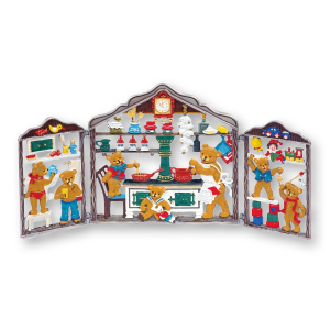 Foldable Pewter Picture House with Bears