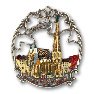Pewter Ornament Town Picture small Wien (Stephansdom)