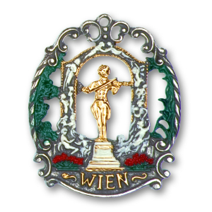 Pewter Ornament Town Picture small Wien...