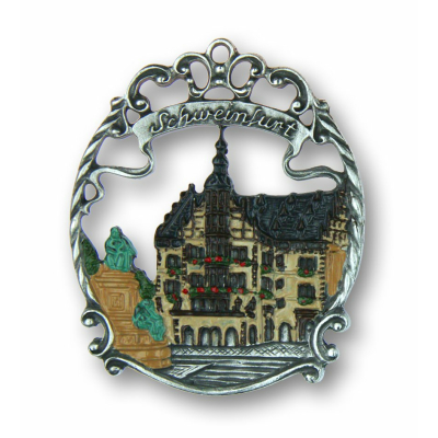 Pewter Ornament Town Picture small Schweinfurt
