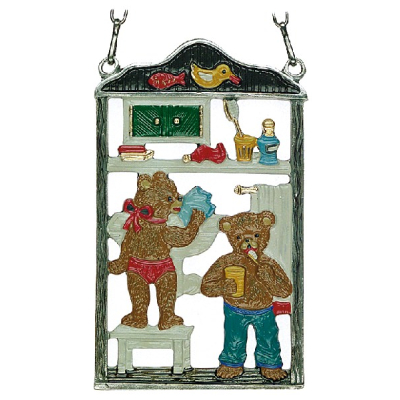 Pewter Picture Bear Bathroom