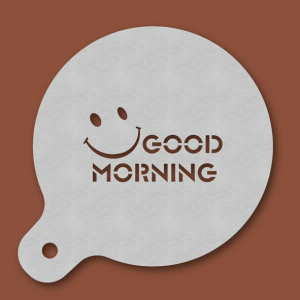Cappuccino-Schablone Gesicht - Good Morning