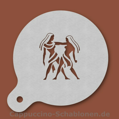 Cappuccino-Schablone Sternzeichen Zwilling