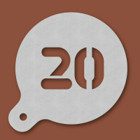 Cappuccino-Schablone Zahl 20