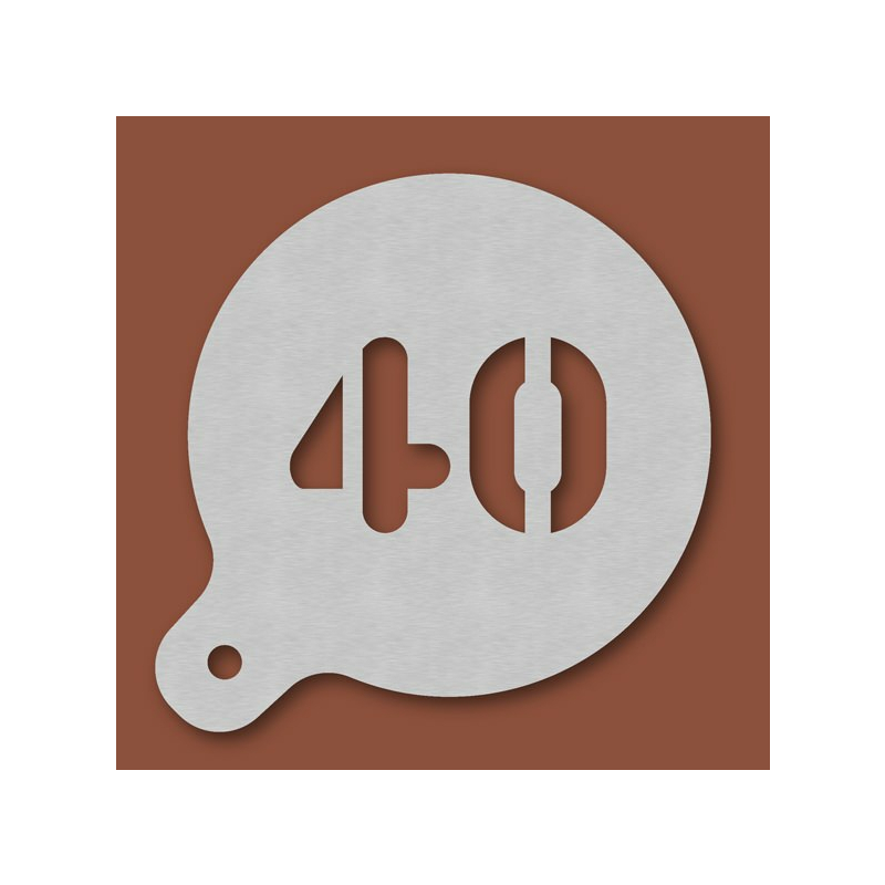 Cappuccino-Schablone Zahl 40