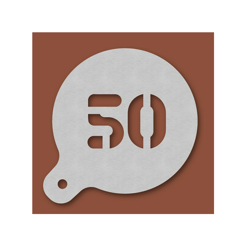 Cappuccino-Schablone Zahl 50