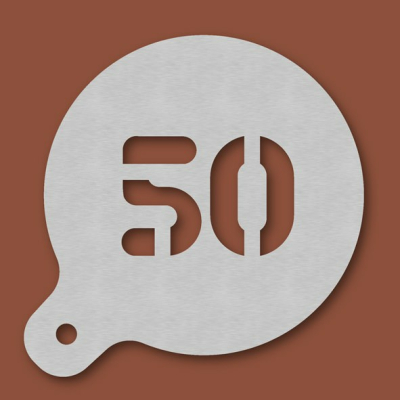 Cappuccino-Schablone Zahl 50