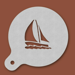 Cappuccino-Schablone Segelschiff