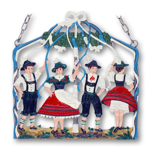 Pewter Picture Bavarian Folk Dance "Bandltanz"