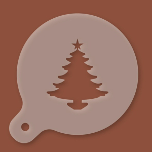 Cappuccino-Schablone Weihnachtsbaum