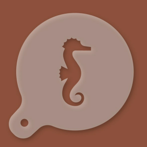 Cappuccino-Schablone Seepferdchen