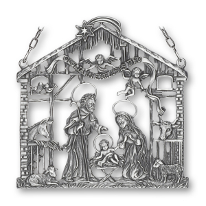 Pewter Picture Nativity with antique finish