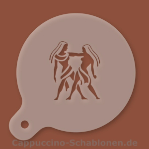 Cappuccino-Schablone Sternzeichen Zwilling