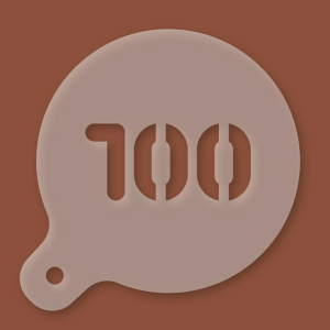 Cappuccino-Schablone Zahl 100