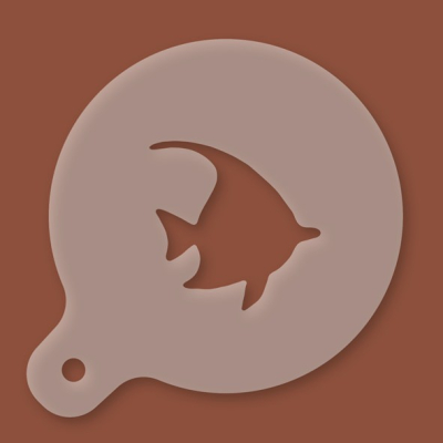 Cappuccino-Schablone Fisch