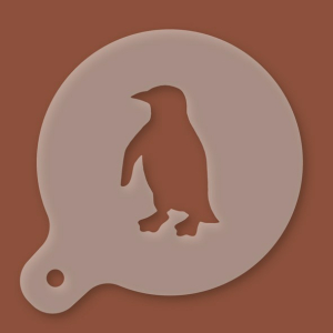 Cappuccino-Schablone Pinguin
