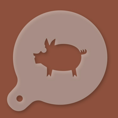 Cappuccino-Schablone Glücksschwein