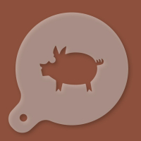 Cappuccino-Schablone Glücksschwein