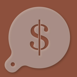 Cappuccino-Schablone Dollarzeichen